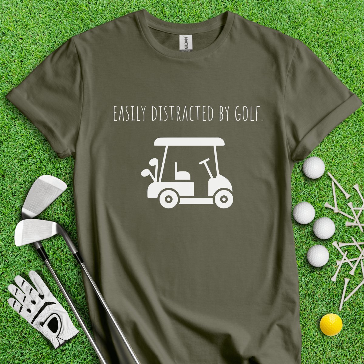 Easily Distracted By Golf Funny T - Shirt - TeeHee Golf Gear