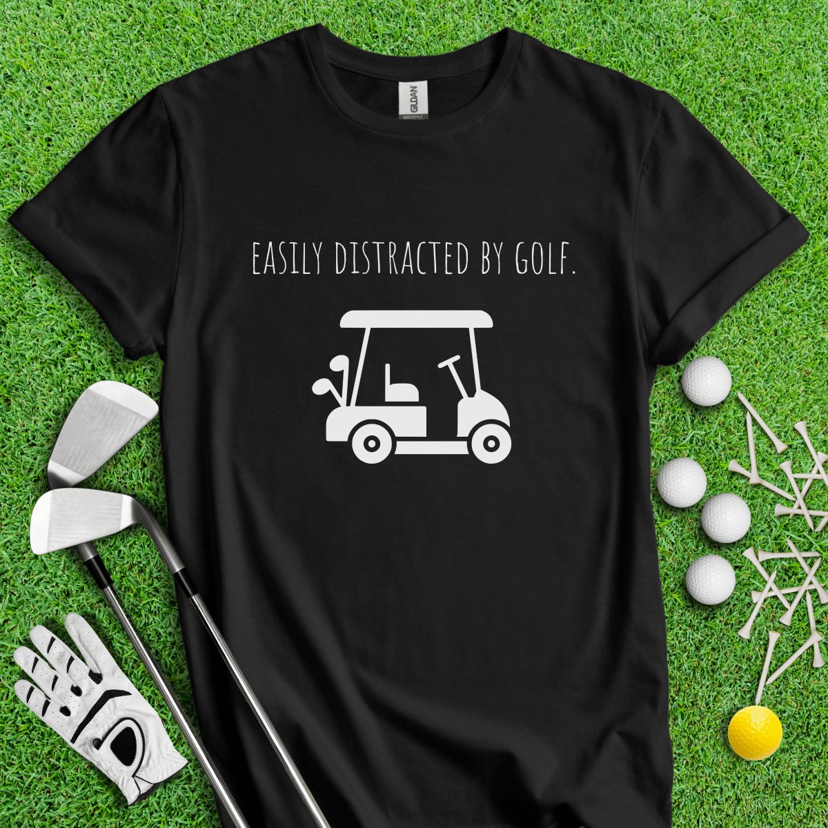 Easily Distracted By Golf Funny T - Shirt - TeeHee Golf Gear