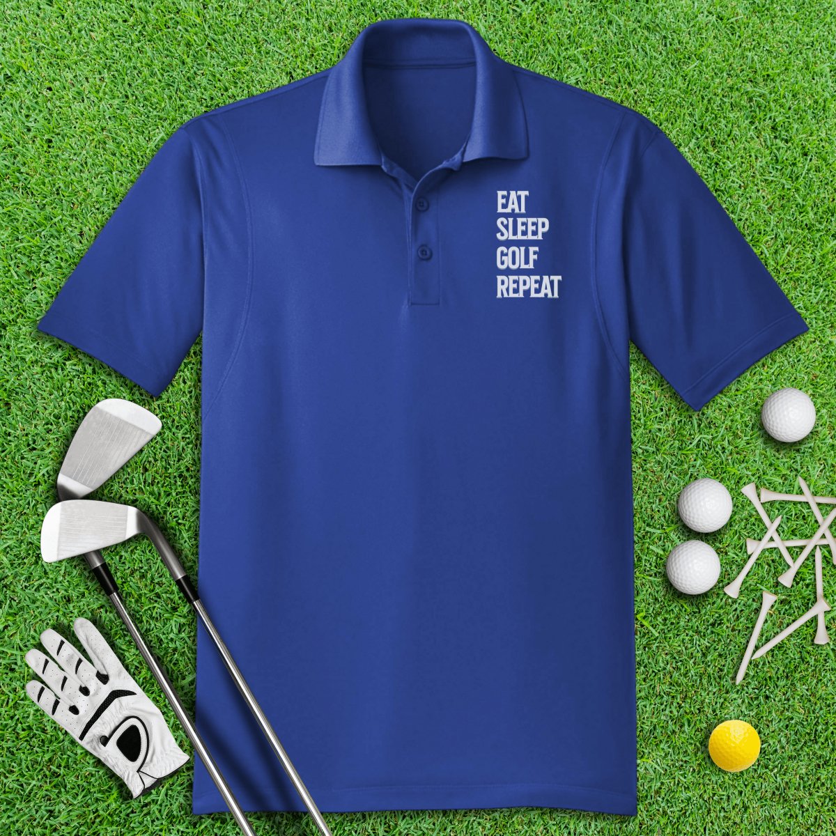 Eat Sleep Golf Repeat Polo Shirt - TeeHee Golf Gear