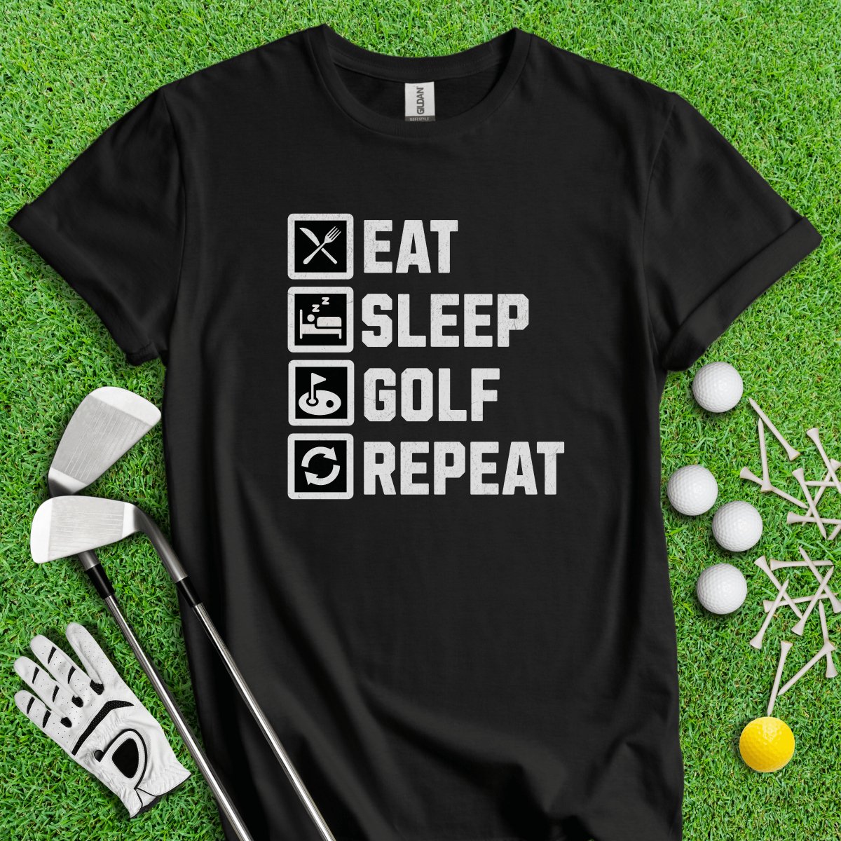 Eat Sleep Golf Repeat T - Shirt - TeeHee Golf Gear