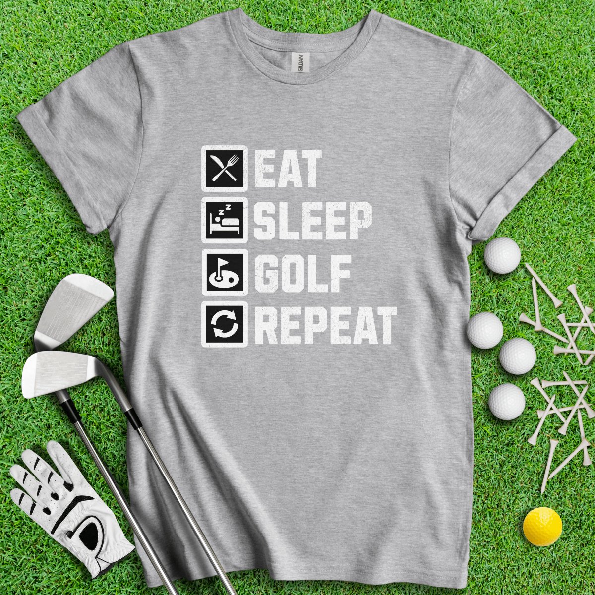 Eat Sleep Golf Repeat T - Shirt - TeeHee Golf Gear