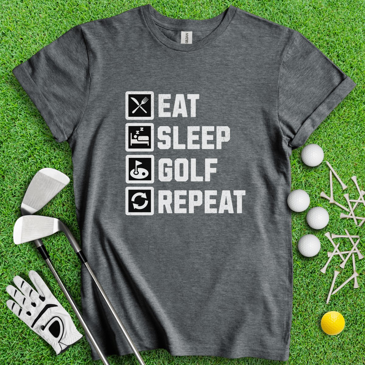 Eat Sleep Golf Repeat T - Shirt - TeeHee Golf Gear