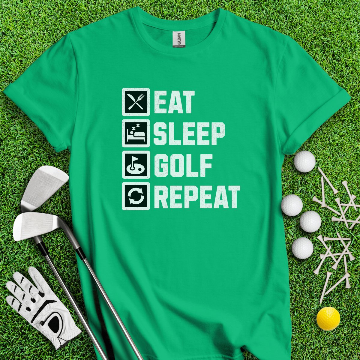 Eat Sleep Golf Repeat T - Shirt - TeeHee Golf Gear