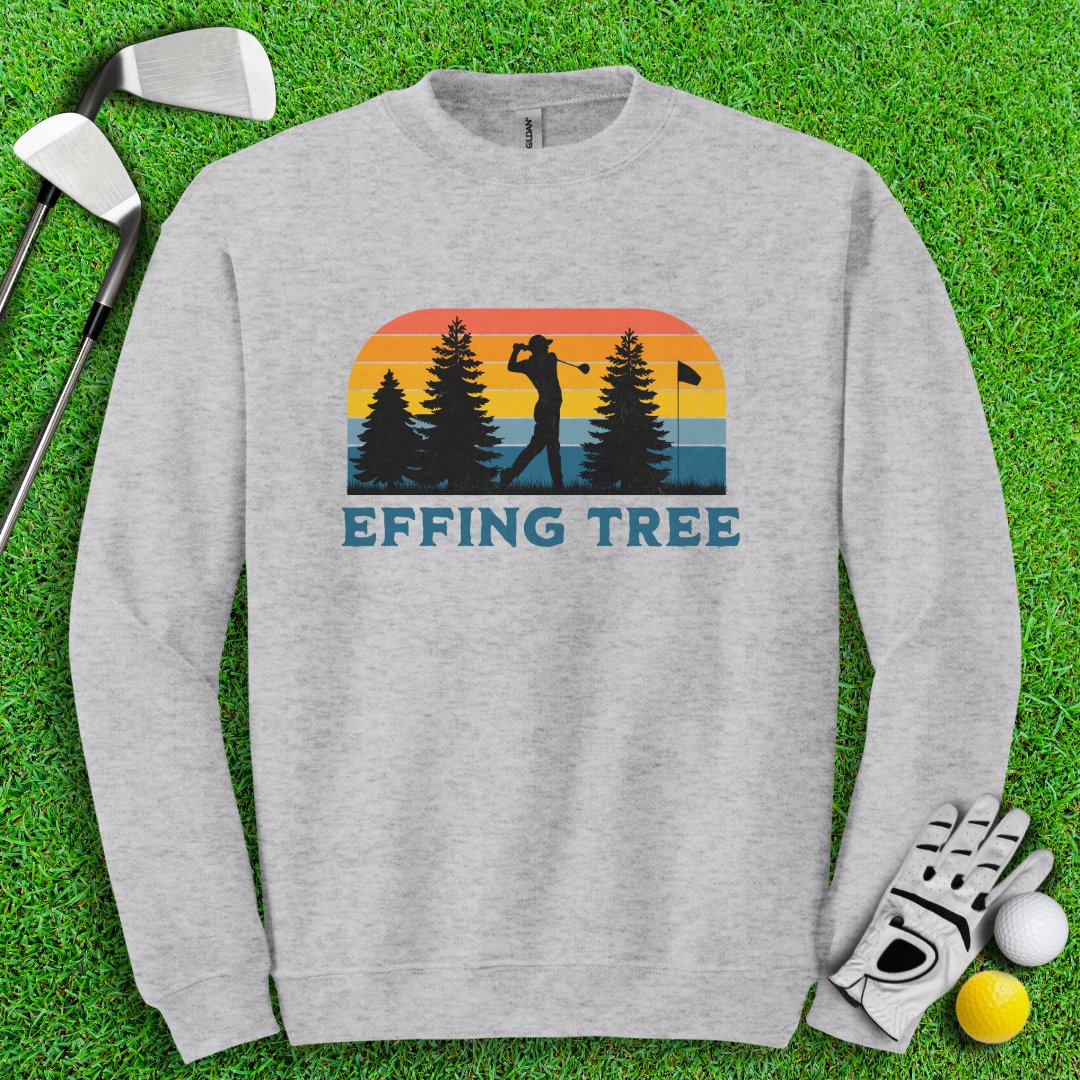 Effing Tree Retro Sunset Crewneck - TeeHee Golf Gear
