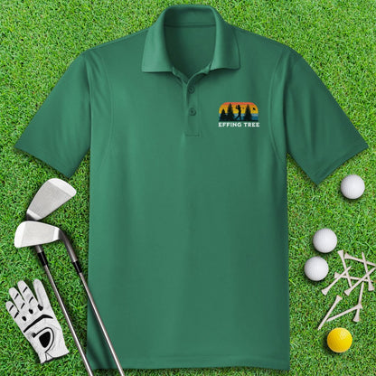 Effing Tree Retro Sunset Polo Shirt - TeeHee Golf Gear