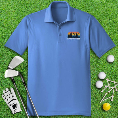 Effing Tree Retro Sunset Polo Shirt - TeeHee Golf Gear