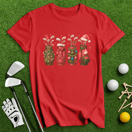 Festive Golf Bags T-shirt - TeeHee Golf Gear