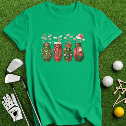 Festive Golf Bags T-shirt - TeeHee Golf Gear
