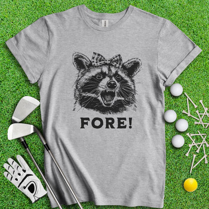 Fore! Raccoon T-Shirt - TeeHee Golf Gear