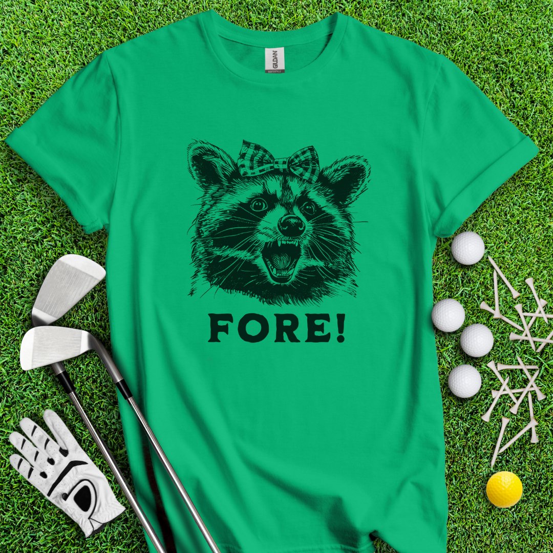 Fore! Raccoon T-Shirt - TeeHee Golf Gear