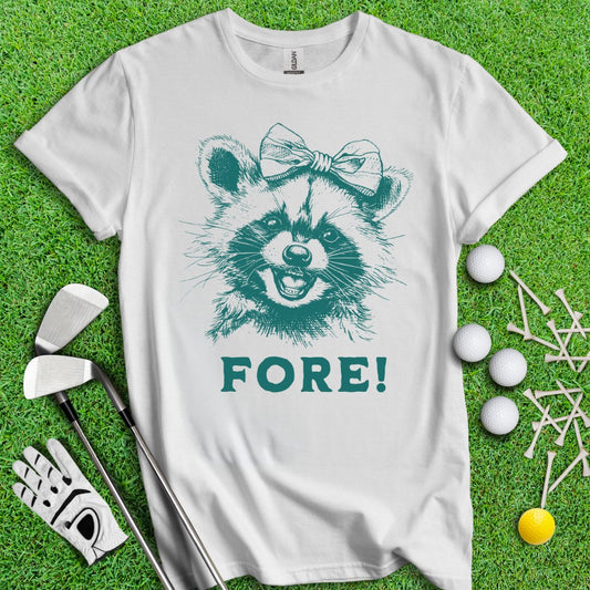 Fore! Raccoon T-Shirt - TeeHee Golf Gear