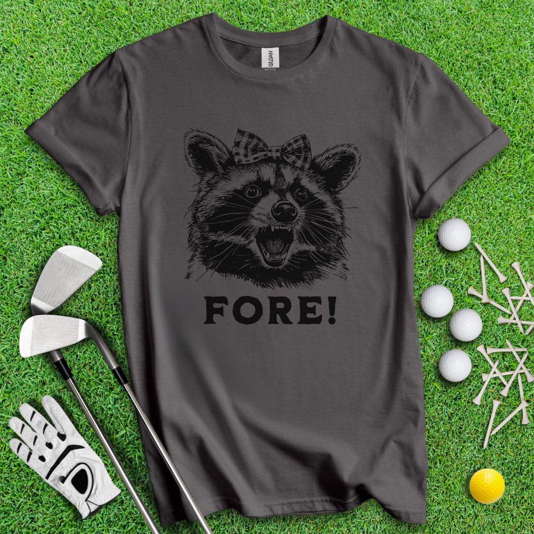 Fore! Raccoon T-Shirt - TeeHee Golf Gear