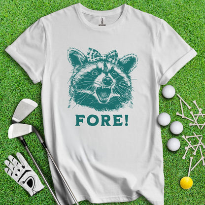 Fore! Raccoon T-Shirt - TeeHee Golf Gear