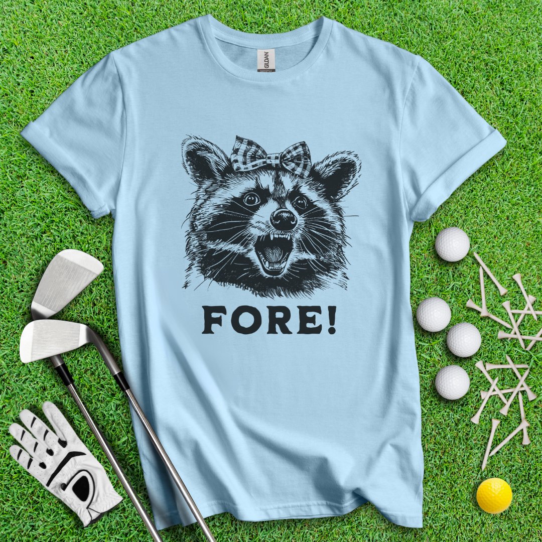 Fore! Raccoon T-Shirt - TeeHee Golf Gear