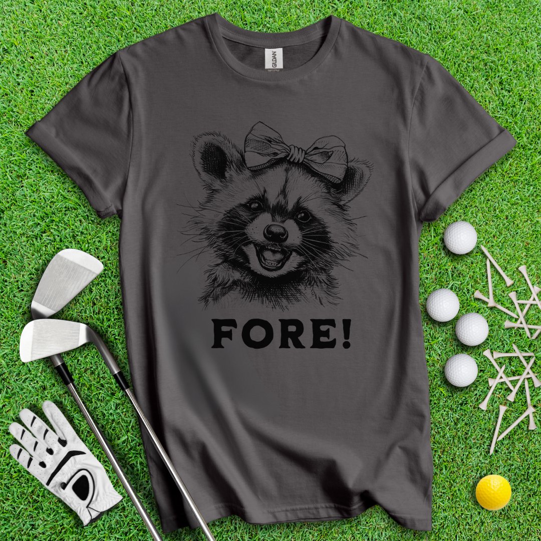 Fore! Raccoon T-Shirt - TeeHee Golf Gear