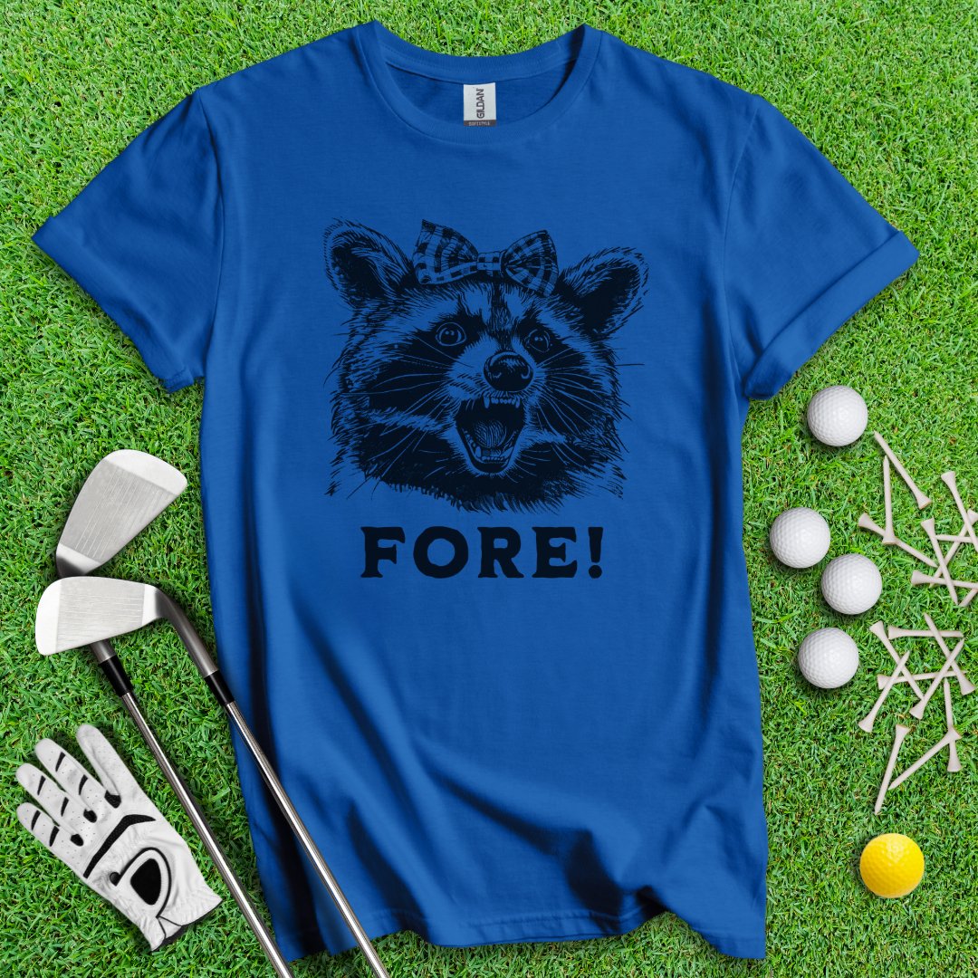 Fore! Raccoon T-Shirt - TeeHee Golf Gear