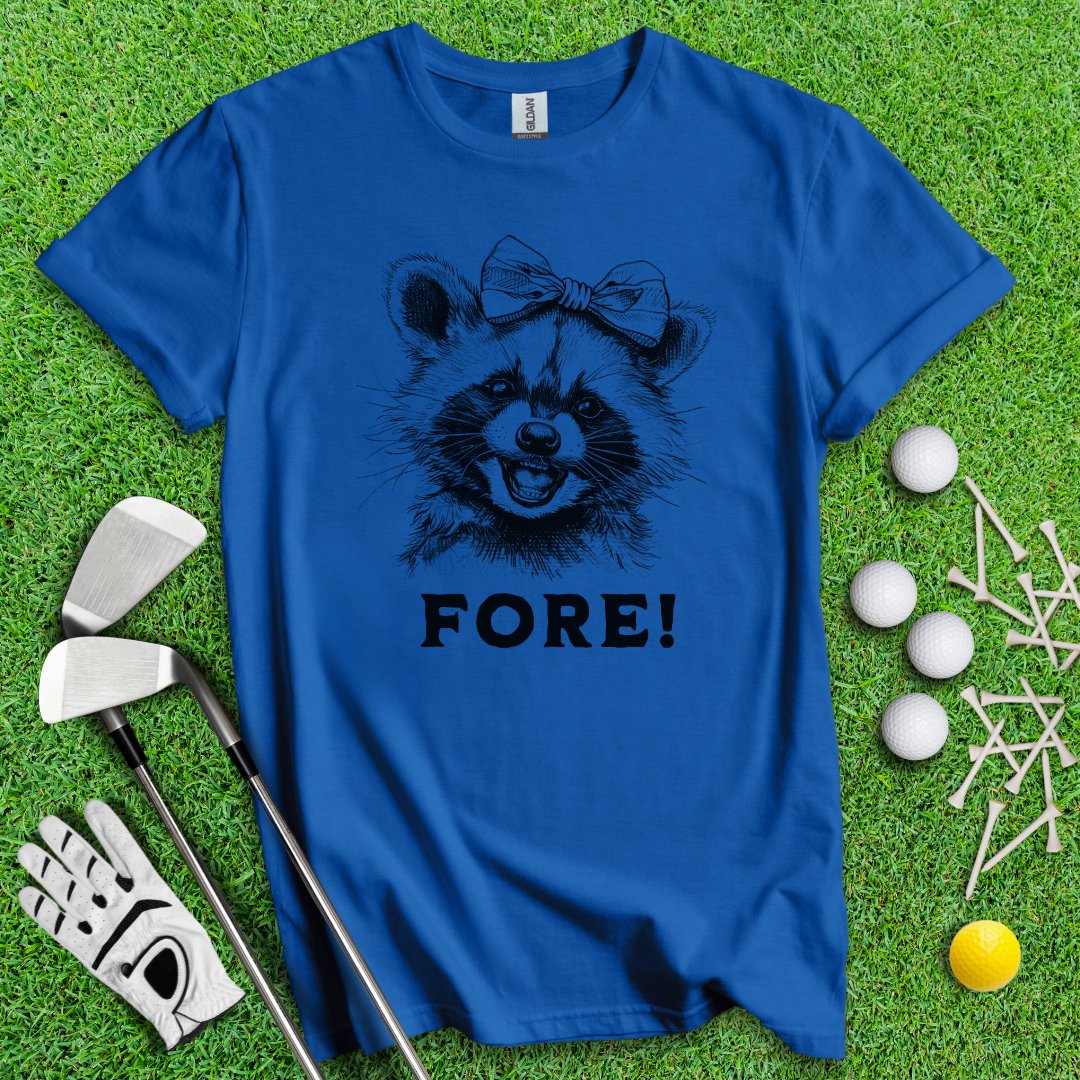 Fore! Raccoon T-Shirt - TeeHee Golf Gear