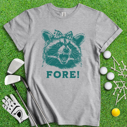 Fore! Raccoon T-Shirt - TeeHee Golf Gear