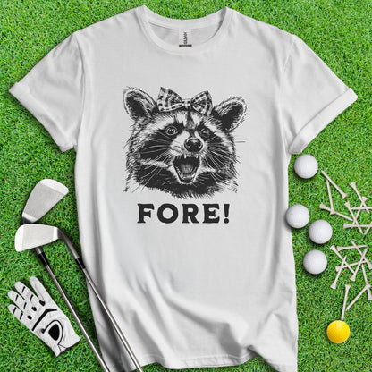 Fore! Raccoon T-Shirt - TeeHee Golf Gear