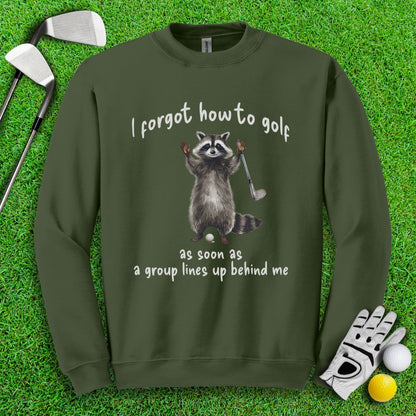 Forgot How to Golf Raccoon Crewneck - TeeHee Golf Gear