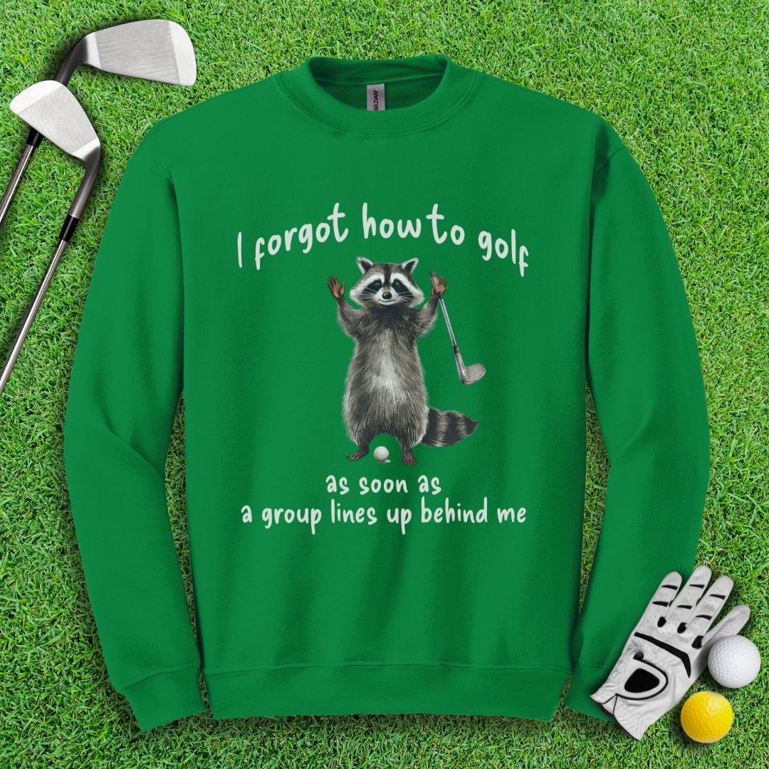 Forgot How to Golf Raccoon Crewneck - TeeHee Golf Gear