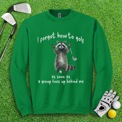 Forgot How to Golf Raccoon Crewneck - TeeHee Golf Gear