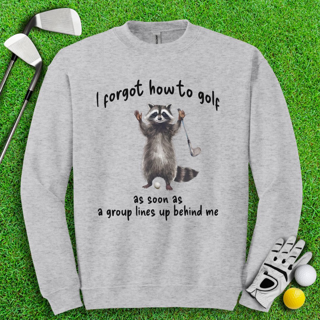 Forgot How to Golf Raccoon Crewneck - TeeHee Golf Gear