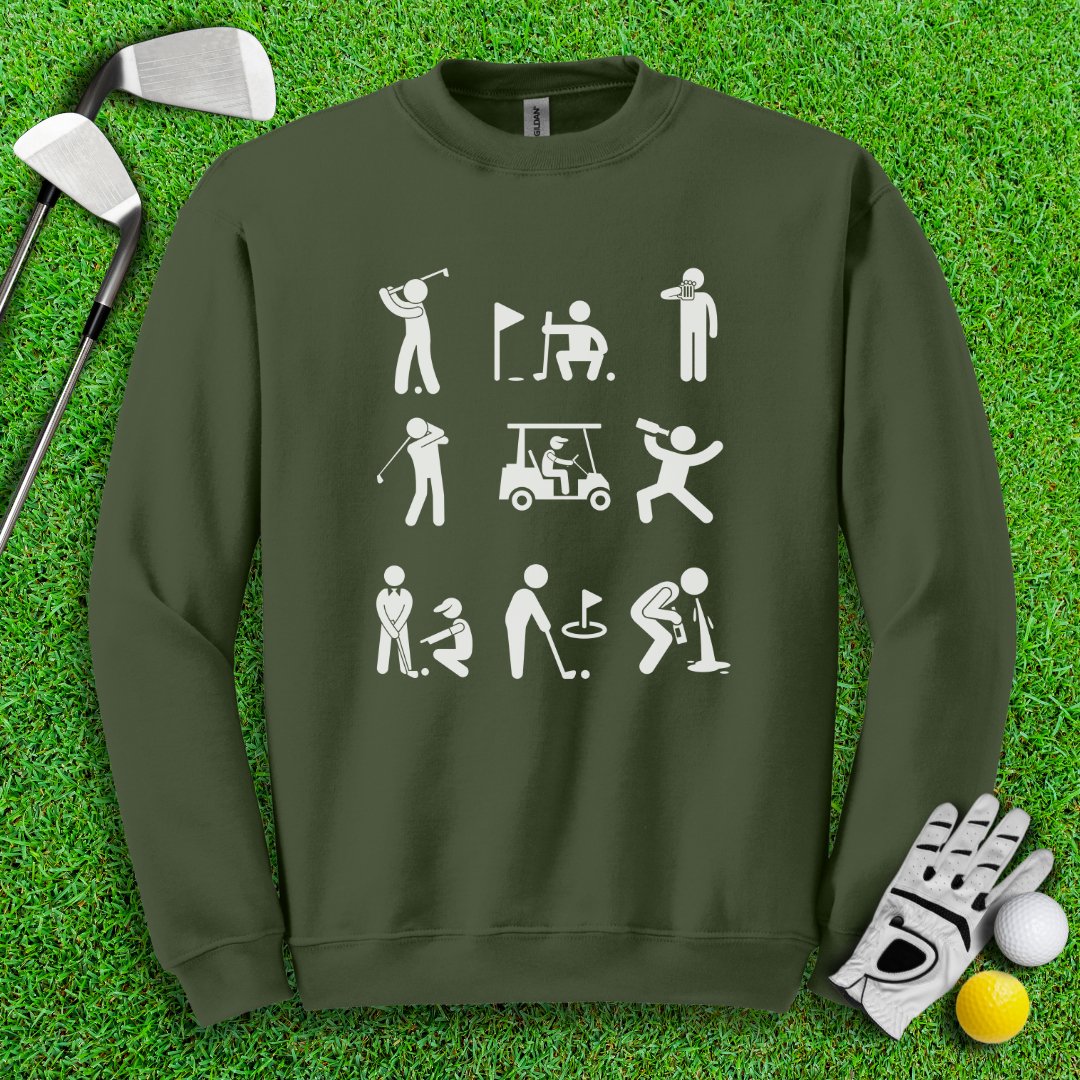 Funny Golf Icon Crewneck - TeeHee Golf Gear
