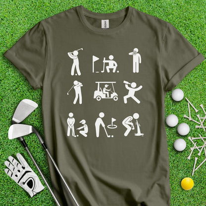 Funny Golf Icons T - Shirt - TeeHee Golf Gear