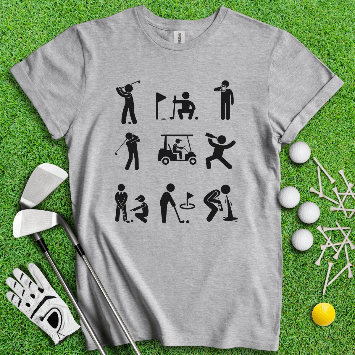 Funny Golf Icons T - Shirt - TeeHee Golf Gear