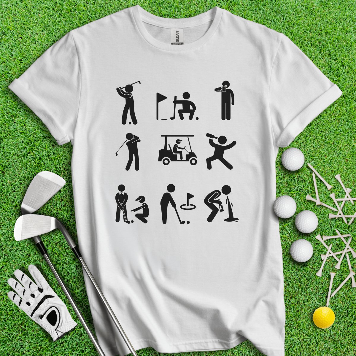 Funny Golf Icons T - Shirt - TeeHee Golf Gear