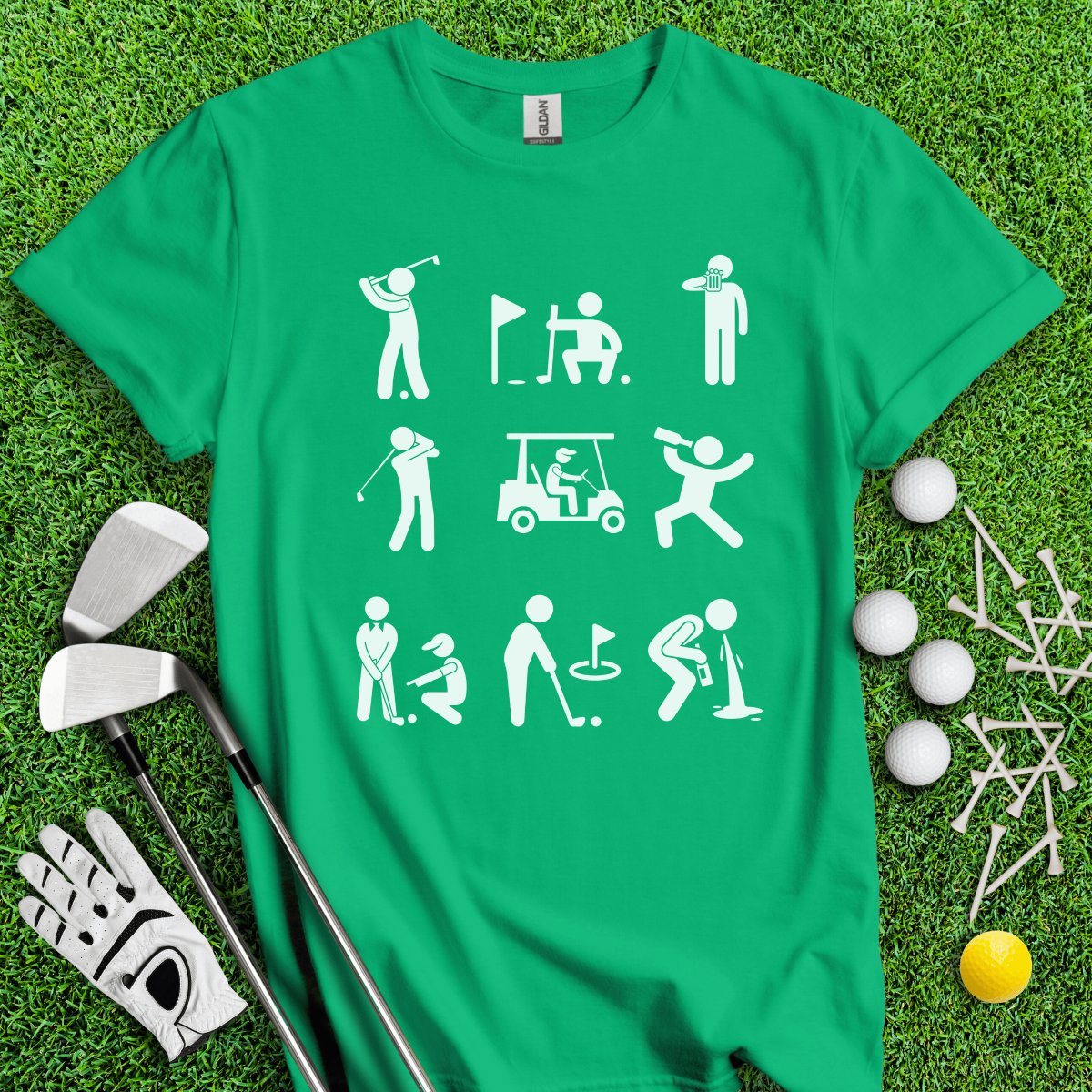 Funny Golf Icons T - Shirt - TeeHee Golf Gear