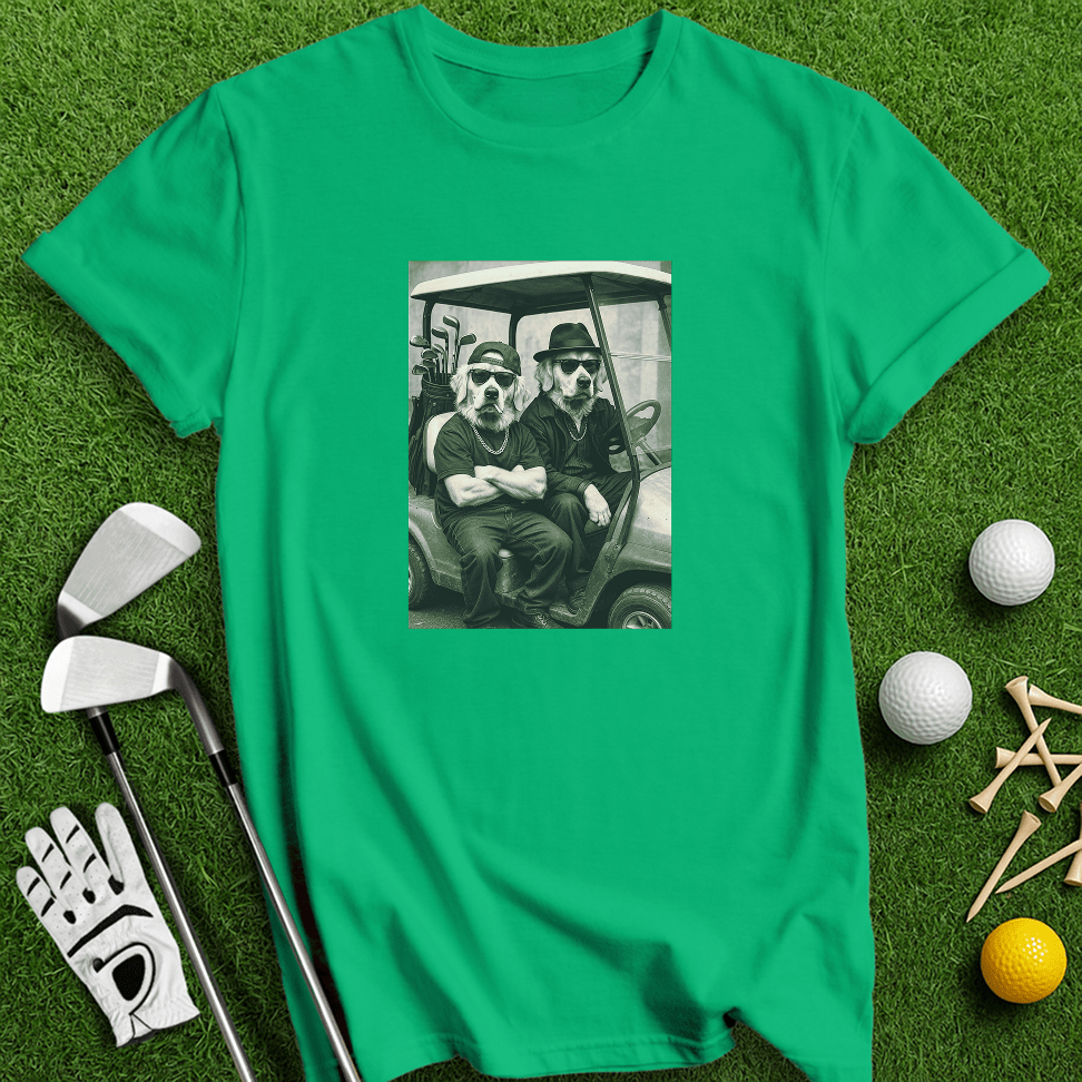 Golden Retriever Gangster Golfer T-shirt - TeeHee Golf Gear