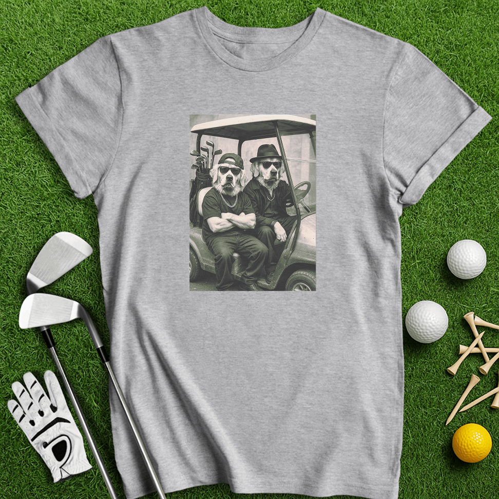 Golden Retriever Gangster Golfer T-shirt - TeeHee Golf Gear
