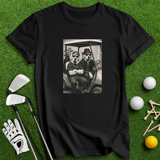 Golden Retriever Gangster Golfer T-shirt - TeeHee Golf Gear