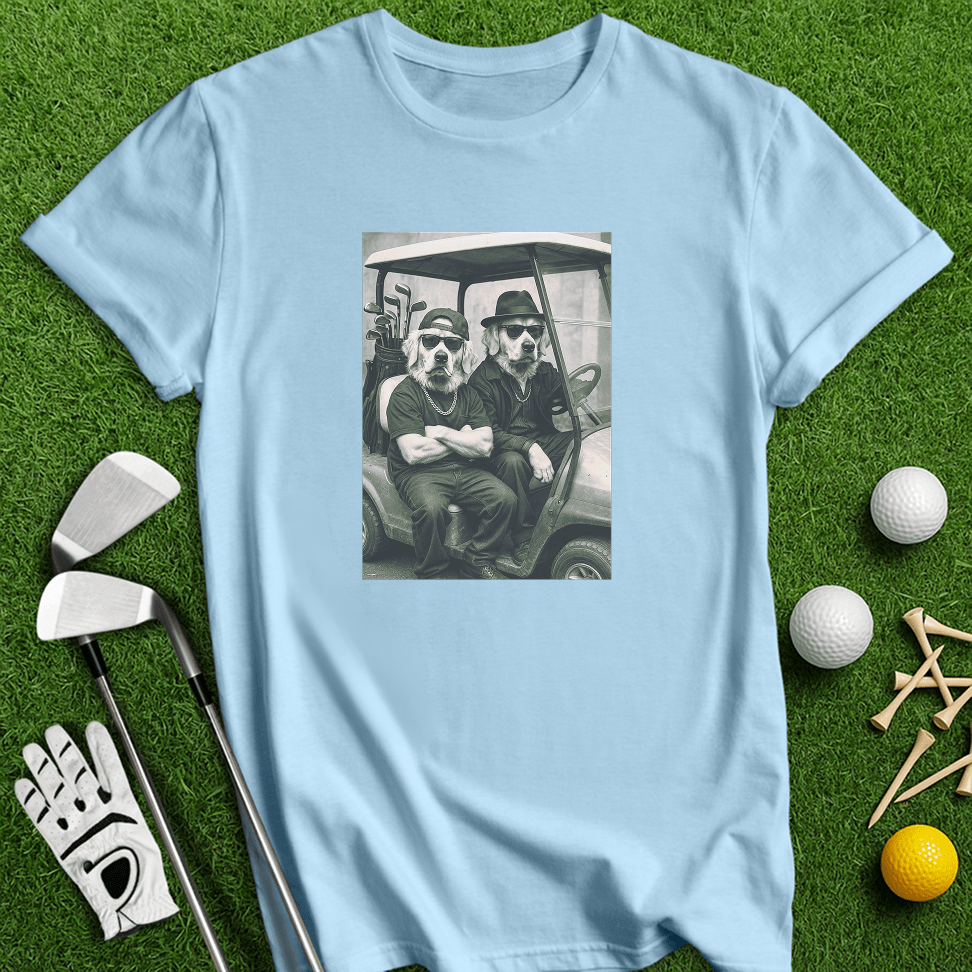 Golden Retriever Gangster Golfer T-shirt - TeeHee Golf Gear