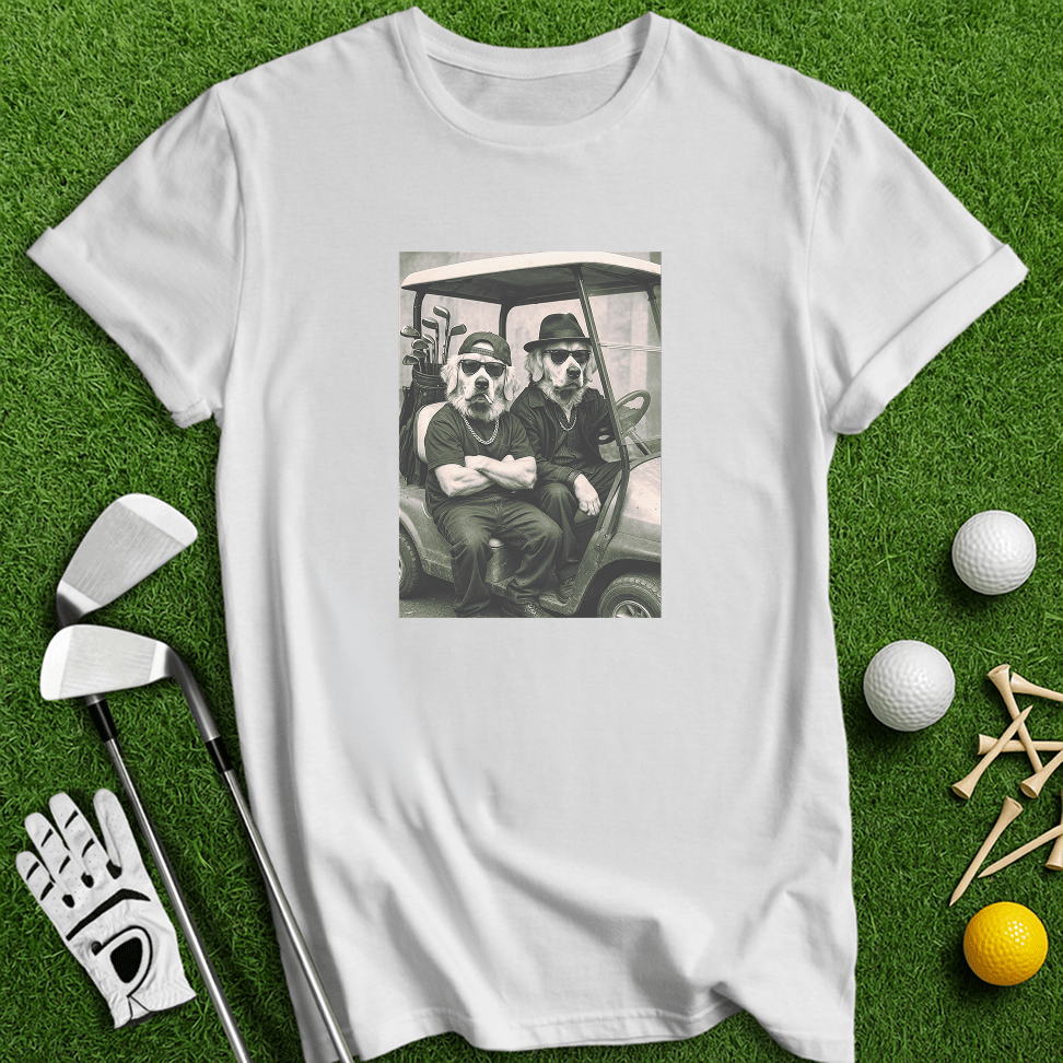 Golden Retriever Gangster Golfer T-shirt - TeeHee Golf Gear