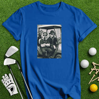 Golden Retriever Gangster Golfer T-shirt - TeeHee Golf Gear
