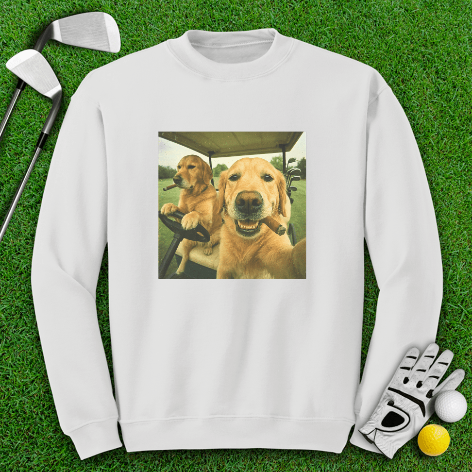 Golden Retriever Golfers Selfie Crewneck - TeeHee Golf Gear