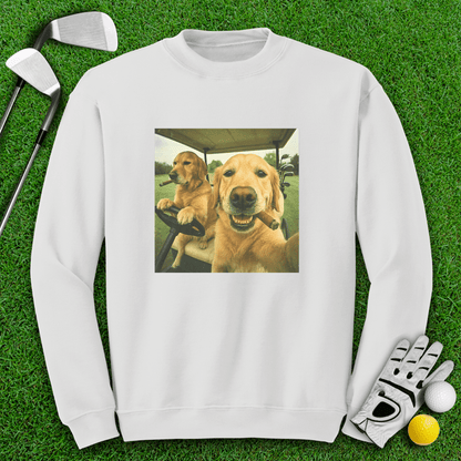Golden Retriever Golfers Selfie Crewneck - TeeHee Golf Gear