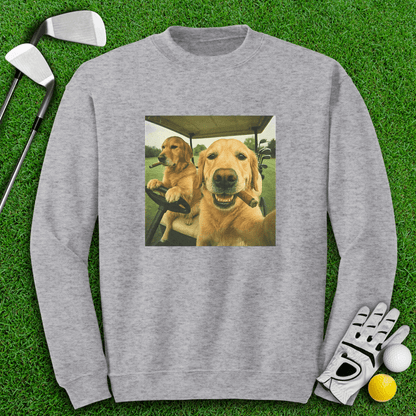 Golden Retriever Golfers Selfie Crewneck - TeeHee Golf Gear