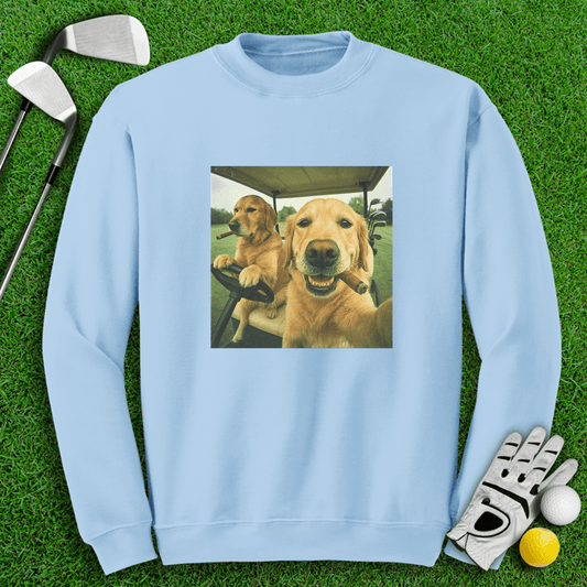 Golden Retriever Golfers Selfie Crewneck - TeeHee Golf Gear