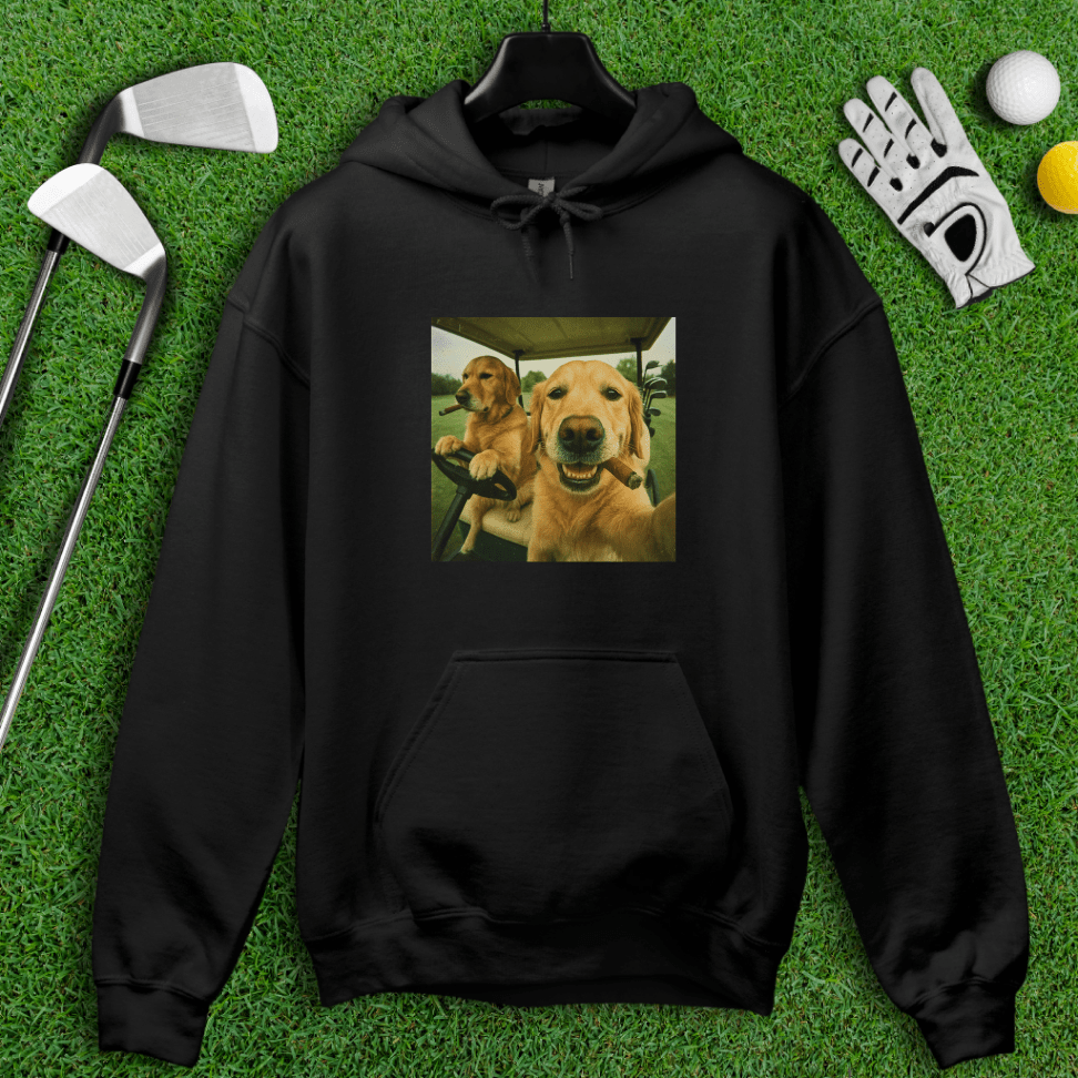 Golden Retriever Golfers Selfie Hoodie - TeeHee Golf Gear