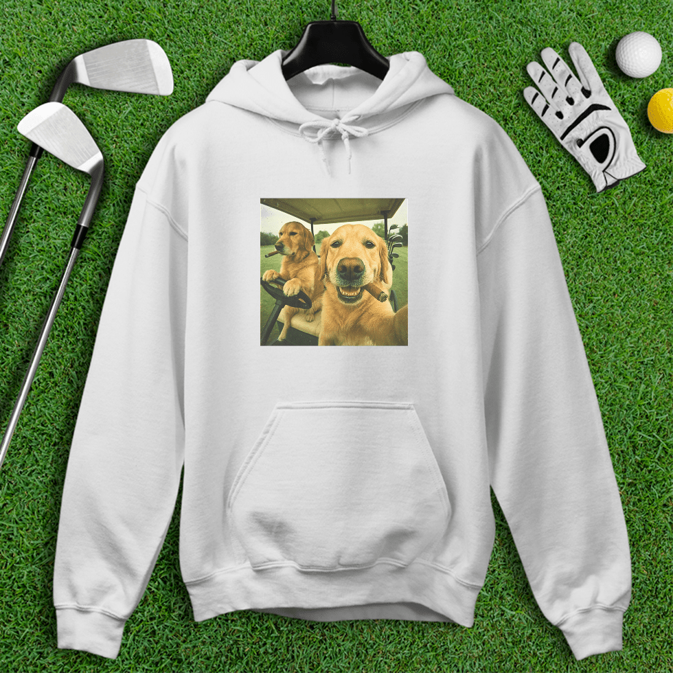 Golden Retriever Golfers Selfie Hoodie - TeeHee Golf Gear