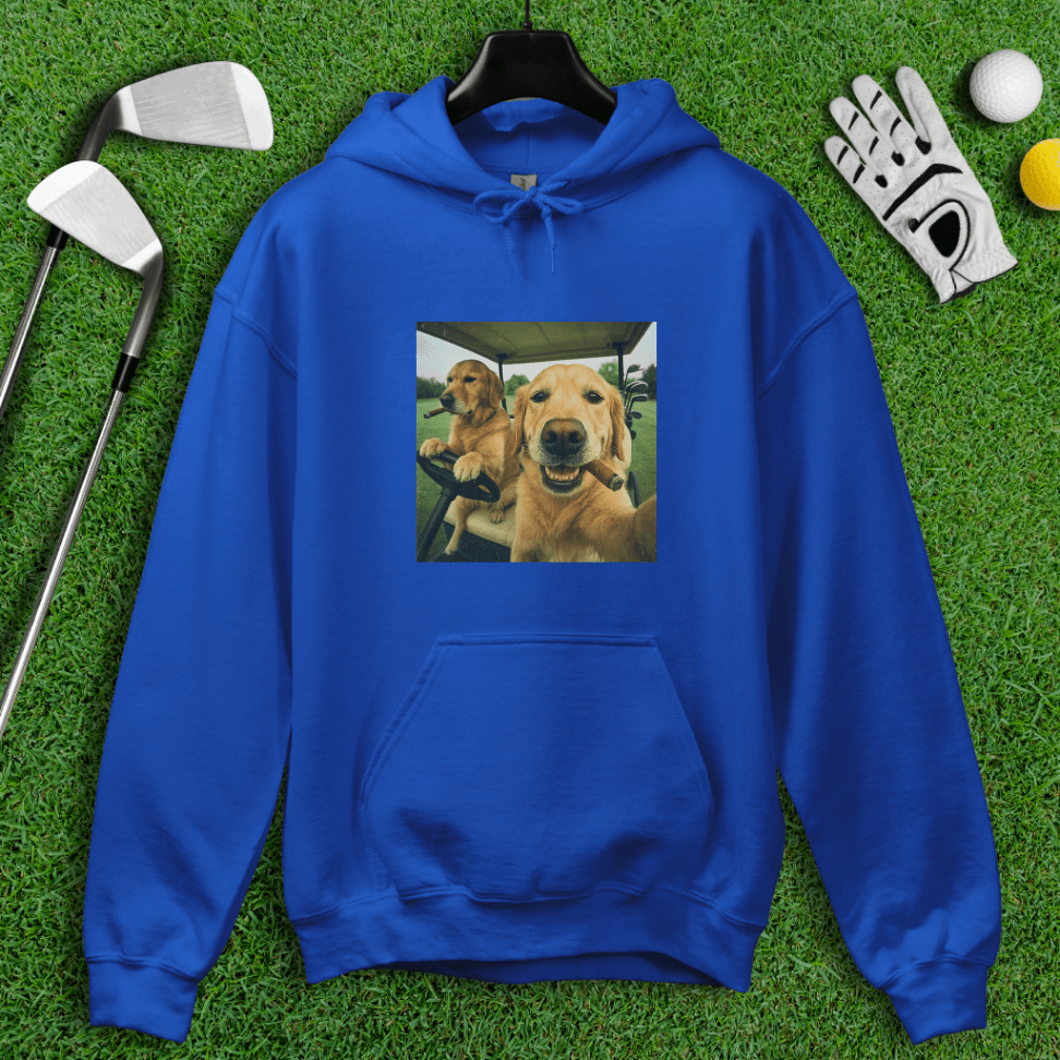 Golden Retriever Golfers Selfie Hoodie - TeeHee Golf Gear