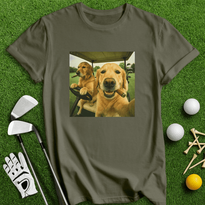 Golden Retriever Golfers Selfie T-shirt - TeeHee Golf Gear