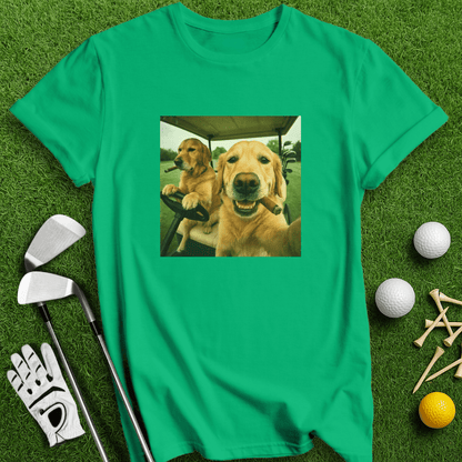 Golden Retriever Golfers Selfie T-shirt - TeeHee Golf Gear