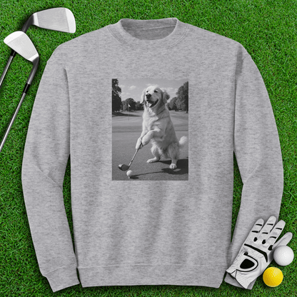 Golden Retriever Golfing Crewneck - TeeHee Golf Gear