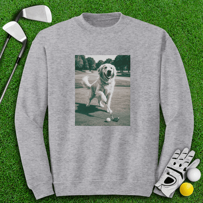Golden Retriever Golfing Crewneck - TeeHee Golf Gear