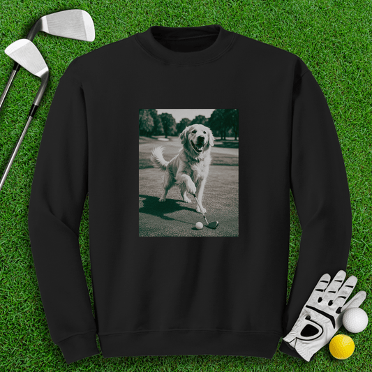 Golden Retriever Golfing Crewneck - TeeHee Golf Gear